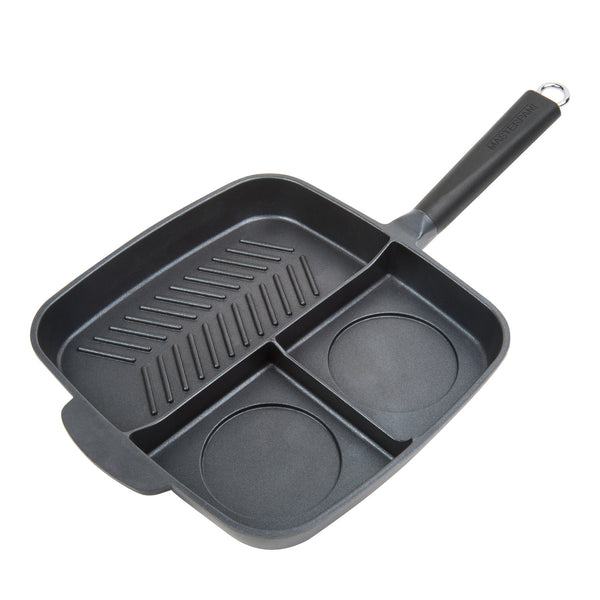 The Lazy Man Master Pan Non-Stick Frying Multi Section 3 in 1 Grill  Breakfast 5055371521123