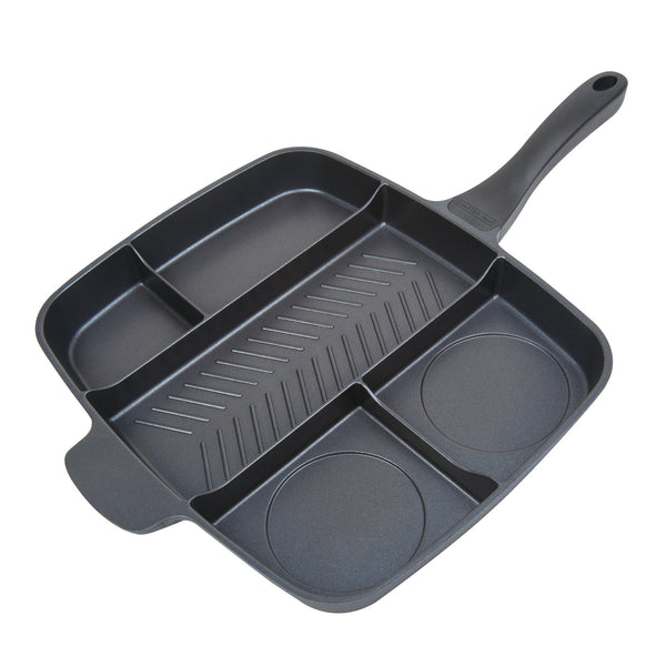 15 inch Non-Stick Divided 5 in 1 Fry Pan Grill Fry Skillet