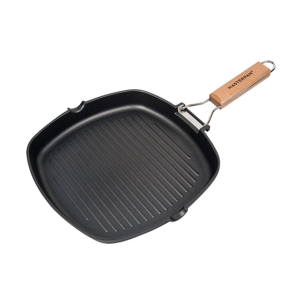 MASTERPAN Nonstick Grill Pan with Folding Handle, 8" (20cm)