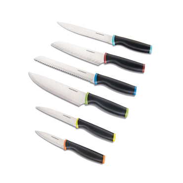 MasterPan Knife Set with Protective Blade Covers, Stainless Steel Blade & Non-Slip Handle - 12 Piece