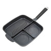 Products 3-SECTION NON-STICK CAST ALUMINUM GRILL & GRIDDLE SKILLET WITH BAKELITE HANDLE, 11