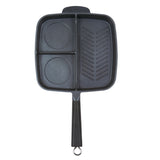 Products 3-SECTION NON-STICK CAST ALUMINUM GRILL & GRIDDLE SKILLET WITH BAKELITE HANDLE,
