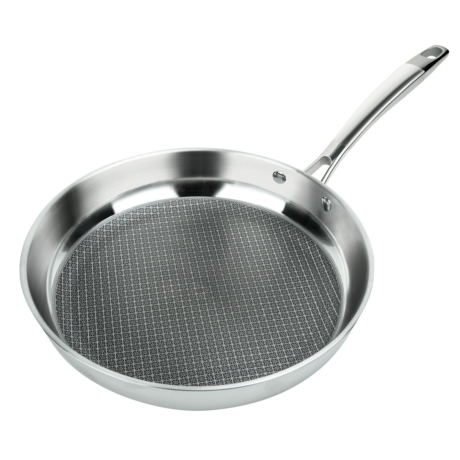 3-PLY FRY PAN & SKILLET STAINLESS STEEL & ALUMINUM SCRATCH-RESISTANT, 9