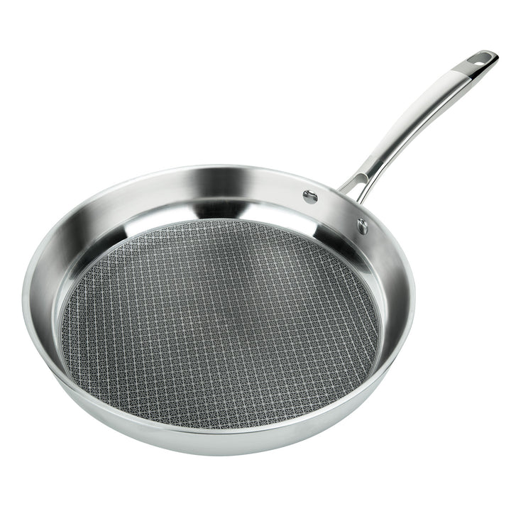 3-PLY FRY PAN & SKILLET STAINLESS STEEL & ALUMINUM SCRATCH-RESISTANT, 9"