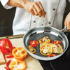 3-PLY FRY PAN & SKILLET  USING TO COOK VEGETABLES AND MUSHROOMS
