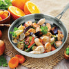 3-PLY FRY PAN & SKILLET with cooked seafood 