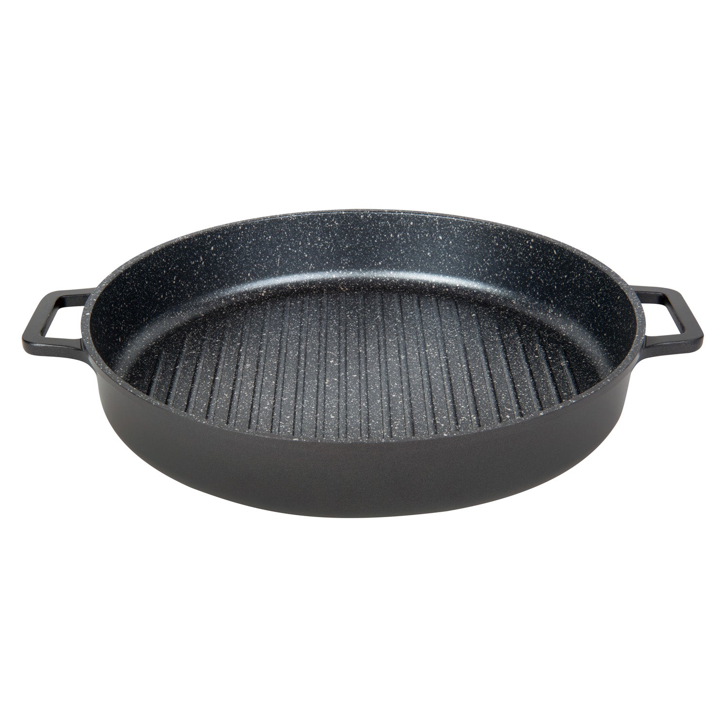 Risa Cast Iron, Oil-Coated Grill Pan for The Perfect Sear Grill on Oven, Stove, or Outdoor Grill | Works As Lid on Pots and Pans | Black, Deep Blue