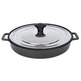 MASTERPAN Nonstick Stovetop Oven Grill Pan & Stainless Steel Lid, Black 12" (30cm)