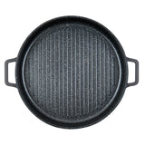 MASTERPAN Nonstick Stovetop Oven Grill Pan & Stainless Steel Lid, Black 12" (30cm)