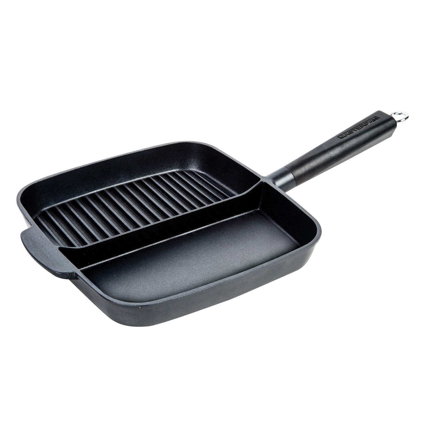 Non-Stick Cast Aluminum Grill & Griddle is an easy-to-clean skillet providing a superior Xylan Plus double layer non-stick coating by Whitford—safe