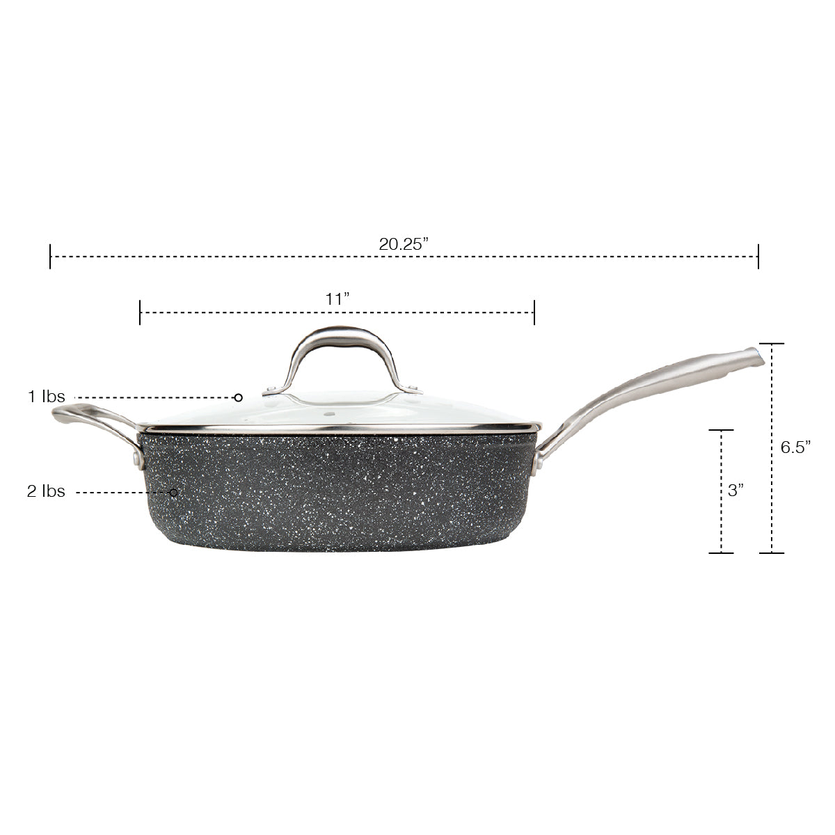 Heritage The Rock Frying Pan Non-stick, Dishwasher & Oven Safe, Black, 30cm