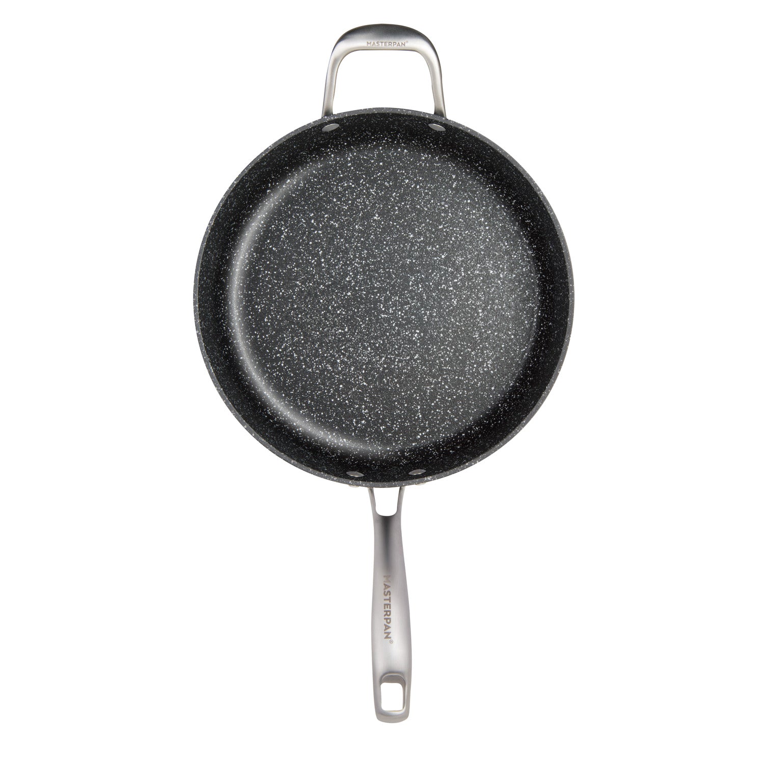 MasterPan Granite Ultra Non-Stick Cast Aluminum Saute Pan with Glass Lid 11 Black