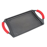 MASTERPAN Nonstick Grill Plate with Silicone Handles, 10"x13" (25x33cm)