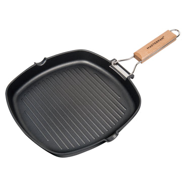 MASTERPAN Nonstick Grill Pan with Folding Handle, 11