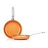 MASTERPAN Ceramic Nonstick Copper Color Frypan & Skillet 2-pc Set, 8 & 9