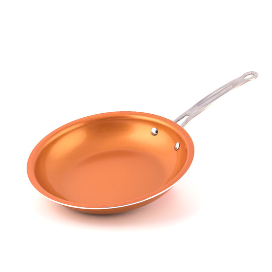 Copper Nonstick Ceramic Frying Pan with lid – 8-inch Egg Cooking Pan with