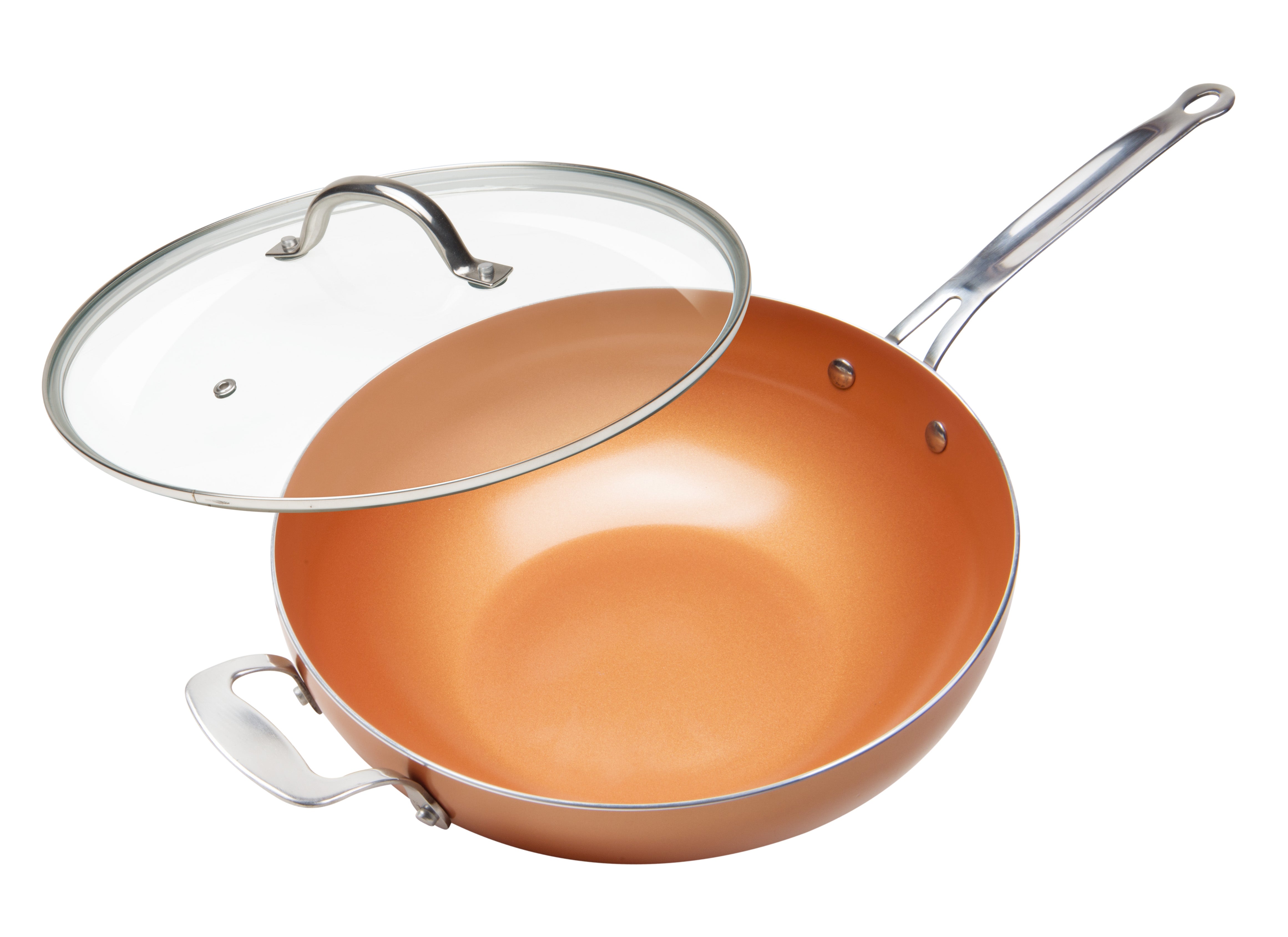 Non-stick Copper Frying Pan with Ceramic Coating Wok Saucepan Oven