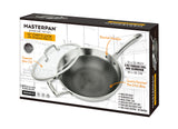 Products CHEFS WOK & GLASS LID, 3-PLY STAINLESS STEEL & ALUMINUM SCRATCH-RESISTANT, 12" product package
