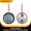 STOVETOP OVEN FRY PAN & SKILLET WITH HEAT-IN STEAM-OUT LID, HEALTHY CERAMIC NON-STICK ALUMINIUM WITH STAINLESS STEEL CHEF’S HANDLE, BONUS 2 UTENSILS AND FELT PAN PROTECTOR INCLUDED, 9.5” (24cm) - CLAY (7612C)