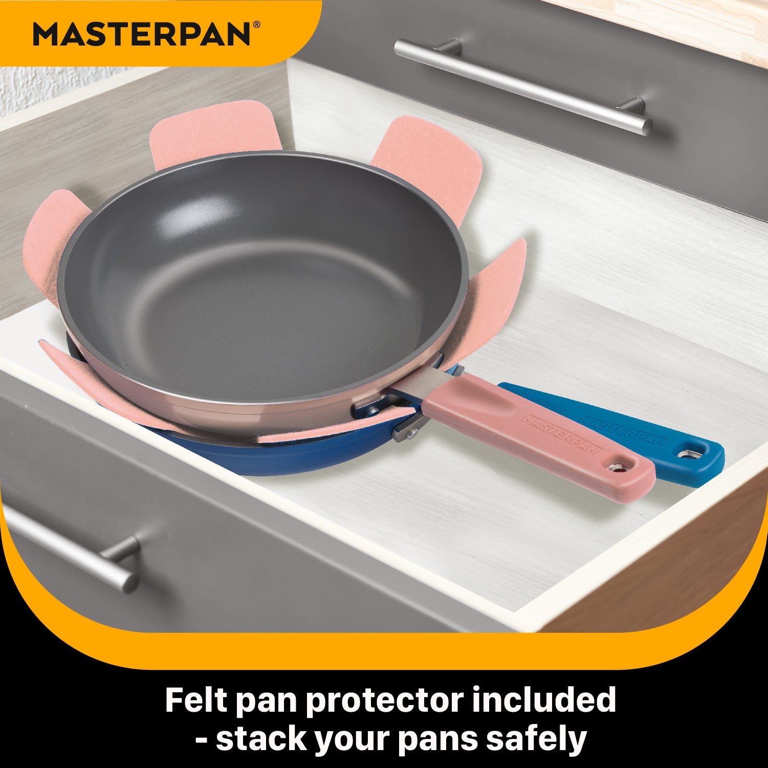 STOVETOP OVEN FRY PAN & SKILLET WITH HEAT-IN STEAM-OUT LID, HEALTHY CERAMIC NON-STICK ALUMINIUM WITH STAINLESS STEEL CHEF’S HANDLE, BONUS 2 UTENSILS AND FELT PAN PROTECTOR INCLUDED, 9.5” (24cm) - CLAY (7612C)