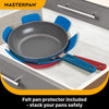 MASTERPAN Ceramic Nonstick Stovetop Oven Frypan & Skillet & Stainless Steel Lid Set, Azure Color 9.5