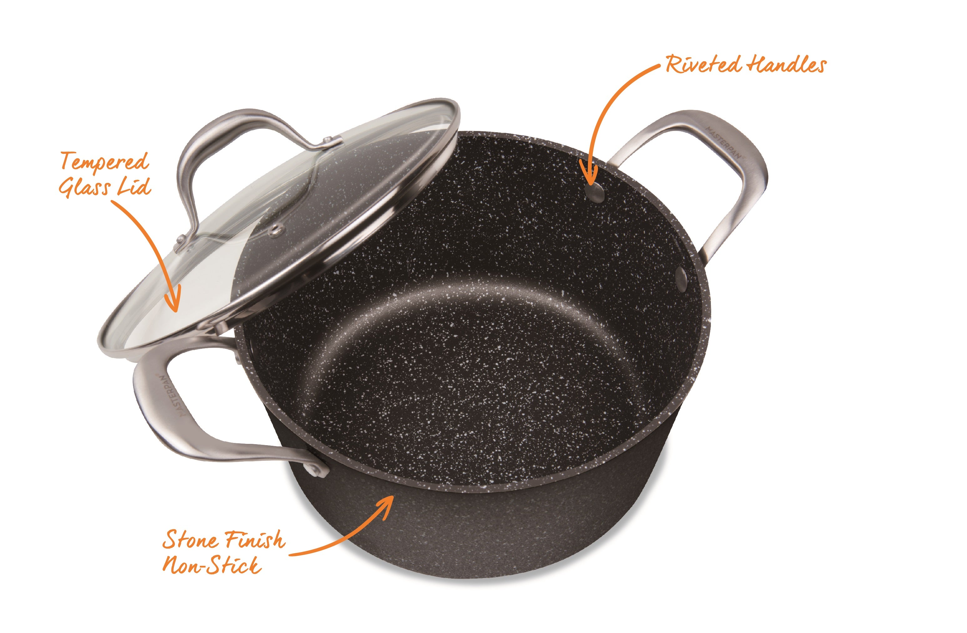 Sauce Pan with Glass Lid, Non Stick Small Pot with Granite Coating