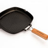 GRILL PAN NON-STICK CAST ALUMINUM WITH FOLDING HANDLE, 8