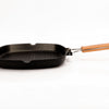 GRILL PAN NON-STICK CAST ALUMINUM WITH FOLDING HANDLE, 8