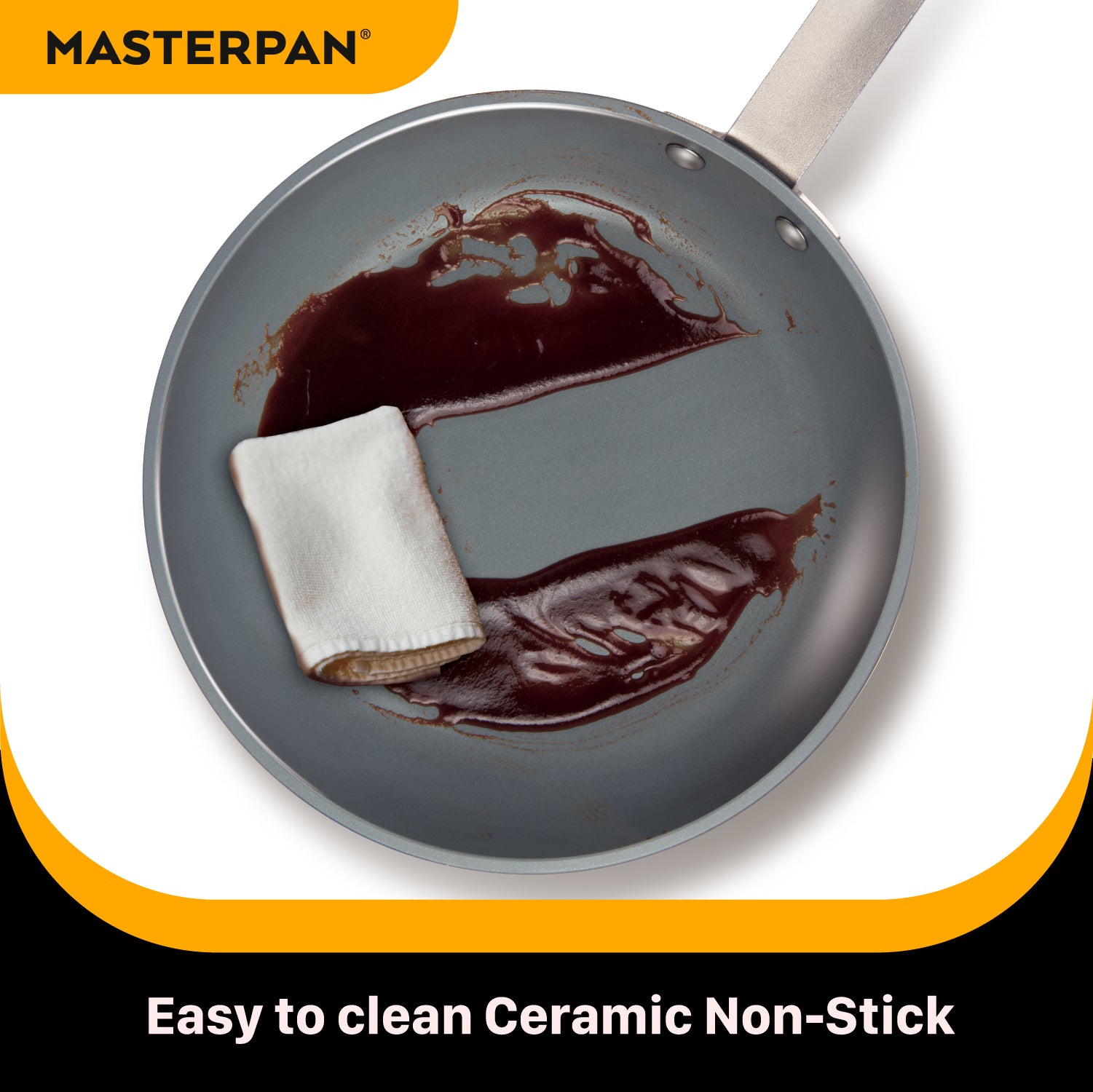 MasterPan MP-169 9.5 in. Healthy Ceramic Non-Stick Aluminium Cookware Fry Pan & Skillet with Stainless Steel Chefs Handle