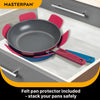 MASTERPAN Ceramic Nonstick Stovetop Oven Frypan & Skillet with Stainless Steel Lid & Utensils, Beet 9.5