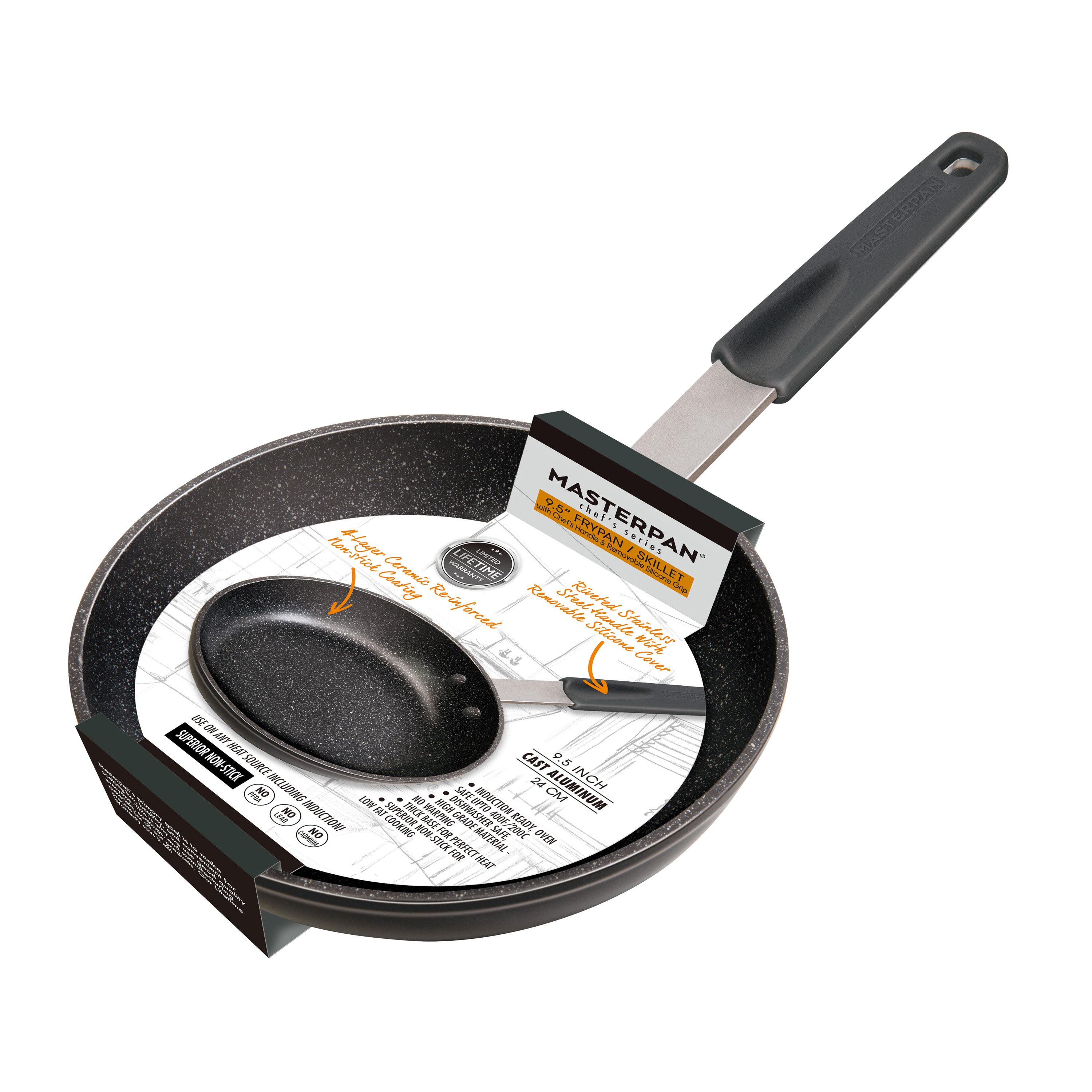 3-PACK CHEFS BUNDLE - 8+ 9.5+11 FRY PAN SET, WITH STAINLESS