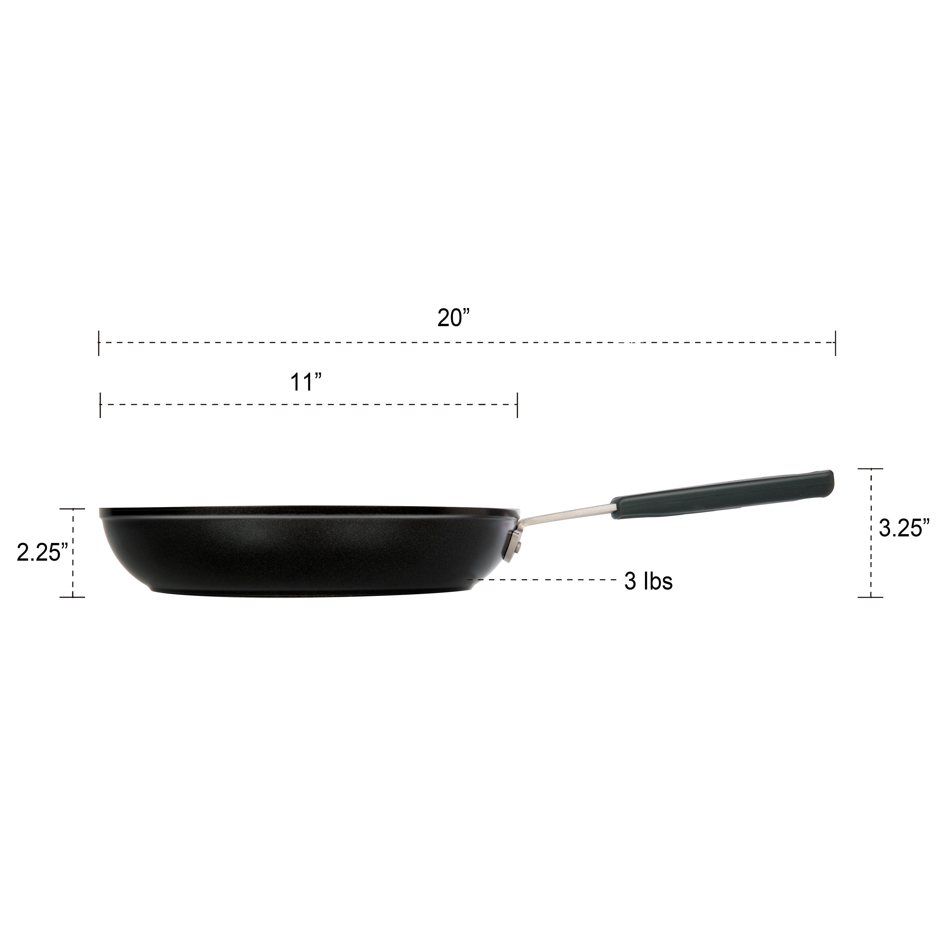 FRY PAN & SKILLET, NON-STICK ALUMINIUM COOKWARE WITH STAINLESS STEEL CHEF’S HANDLE, 11” (28cm)