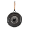 MASTERPAN Nonstick Carbon Steel Wok with Glass Lid & Wooden Utensils, 12
