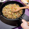 MASTERPAN Nonstick Carbon Steel Wok with Glass Lid & Wooden Utensils, 12