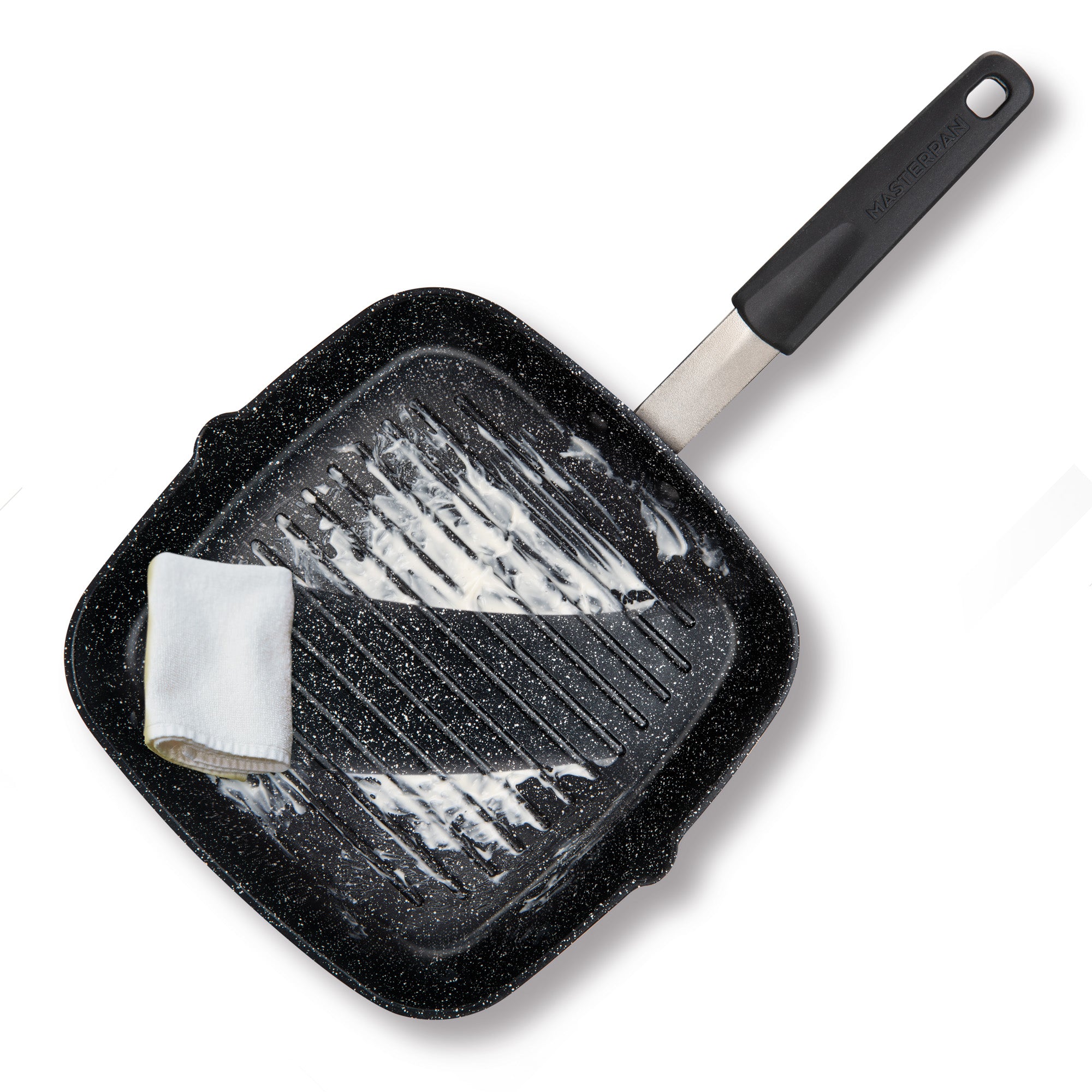 MASTERPAN Nonstick Grill Pan with Silicone Grip, 10