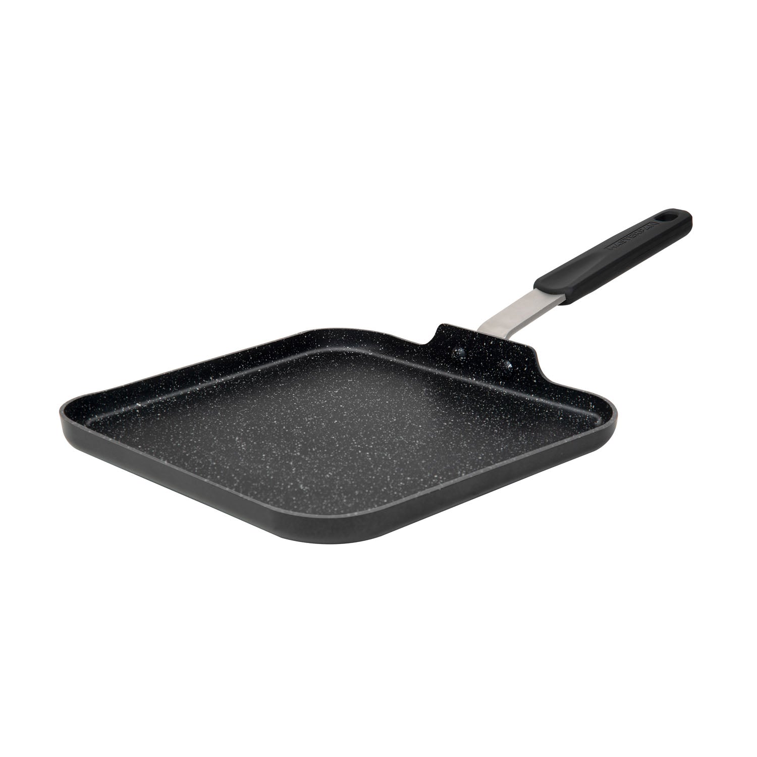 MasterPan MP-128 11 in. Crepe Pan & Non-Stick Aluminium Cookware with Stainless Steel Riveted Handle