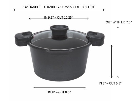 MasterPan 5qt. Granite Ultra Non-Stick Cast Aluminum Stock Pot with Glass Lid