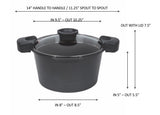 MASTERPAN Nonstick Stock & Pasta Pot With Glass Lid Strainer, 5 QT., 9" (23cm)
