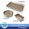 WESTINGHOUSE Carbon Steel Baking Pan Set, 3-pc (Loaf Pan, Round Pan + Cookie Tray)