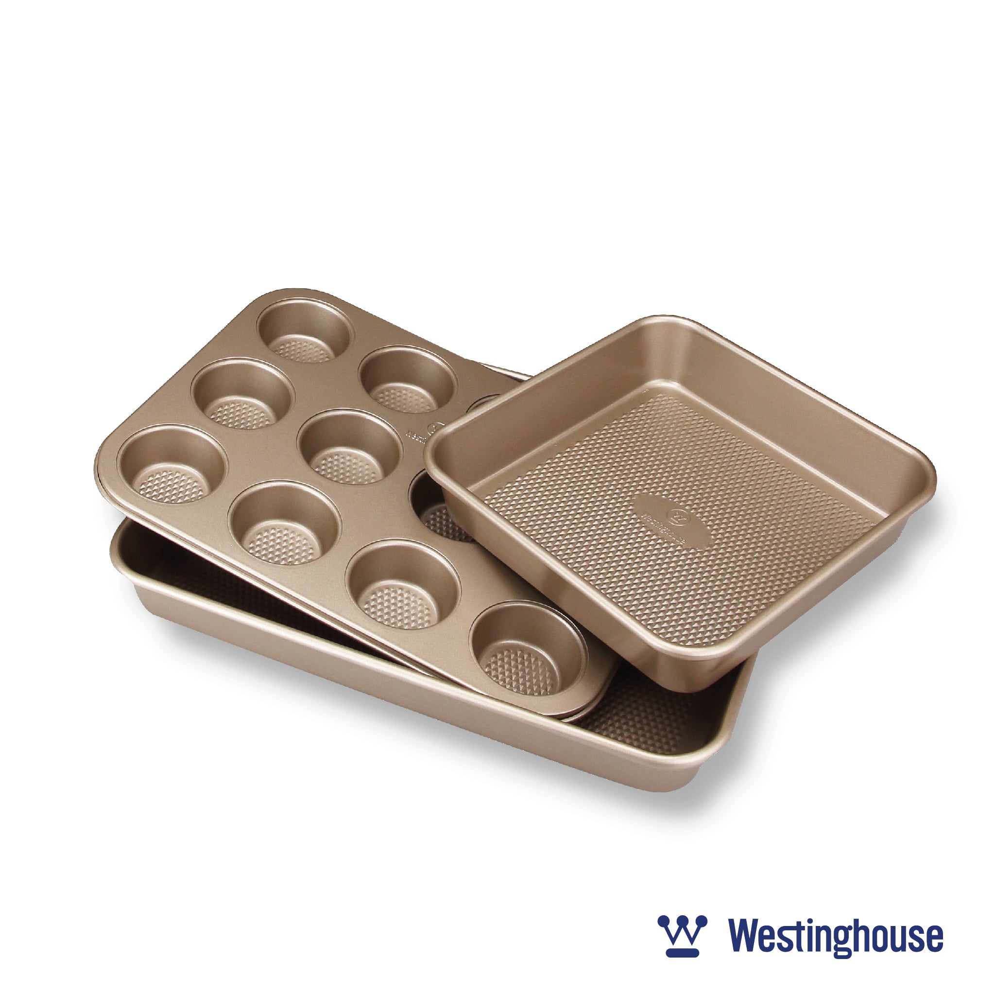 WESTINGHOUSE Carbon Steel Baking Pan Set, 3-pc (Squre Pan, Muffin Pan –  MASTERPAN