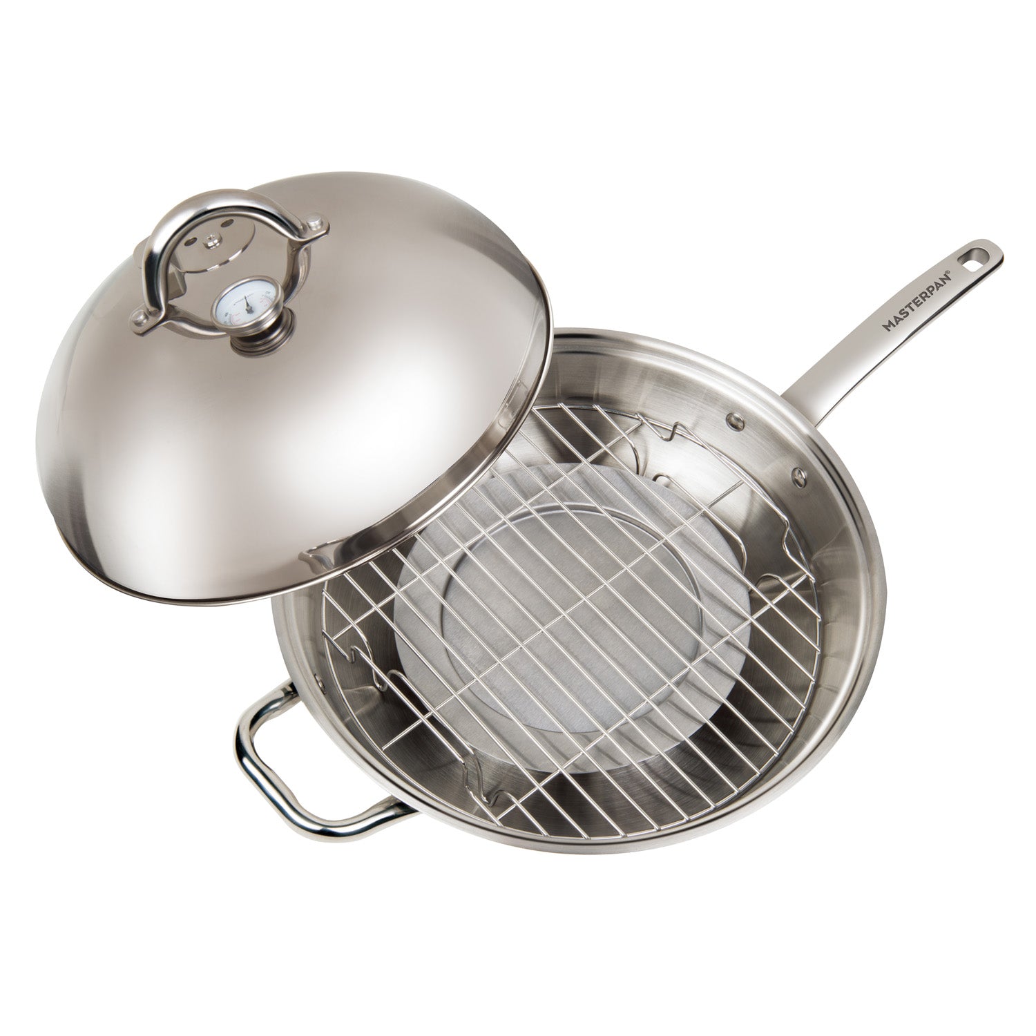 MasterPan 13 Stainless Steel Stovetop Multi-Use 4-1 Smoker Wok